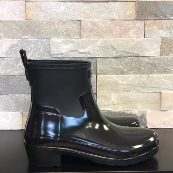 Hunter Refined Low Heel Biker Rain Boot - Picture 6 of 14
